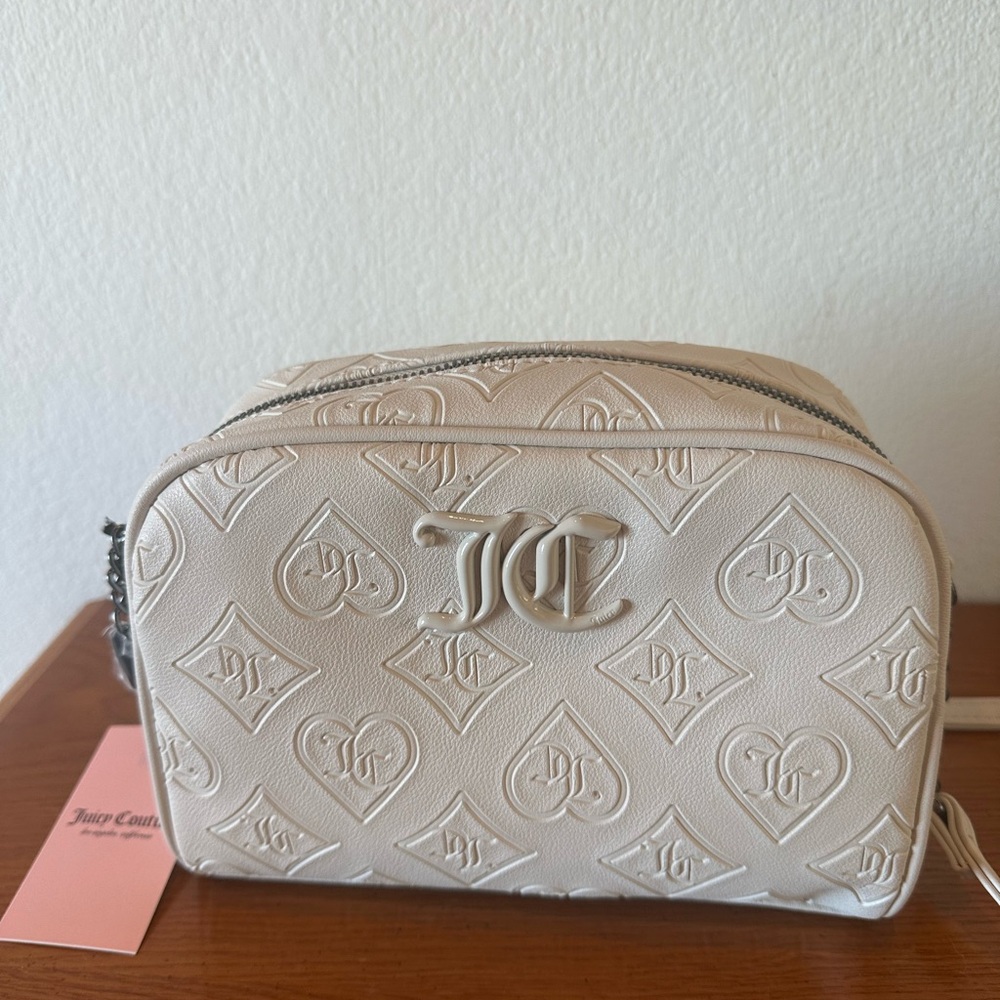 Juicy Couture Cream Embossed Crossbody Bag